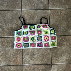 Wild Fable Women’s Floral Crochet Tank Top Size L